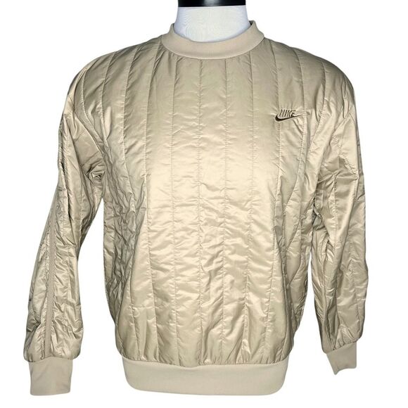 Nike Therma-FIT Tech Pack Winterized Pullover Crew sz M * Neutral Khaki Beige - Picture 1 of 7